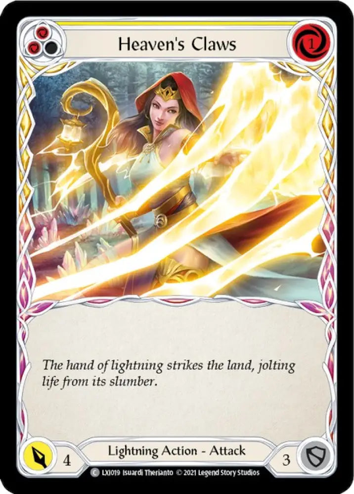 Heaven’s Claws (Yellow) [Tales of Aria Blitz Deck] 1st Edition Normal - Flesh And Blood Single