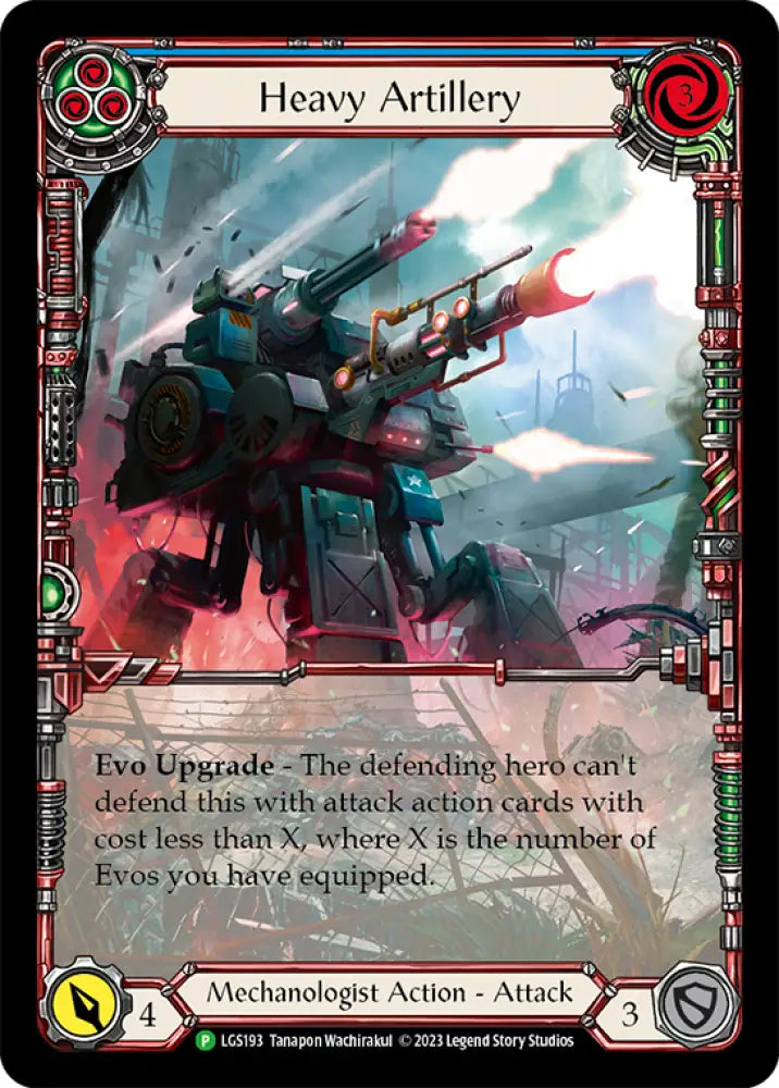 Heavy Artillery (Blue) [LGS193] (Promo) Rainbow Foil - Flesh And Blood Single