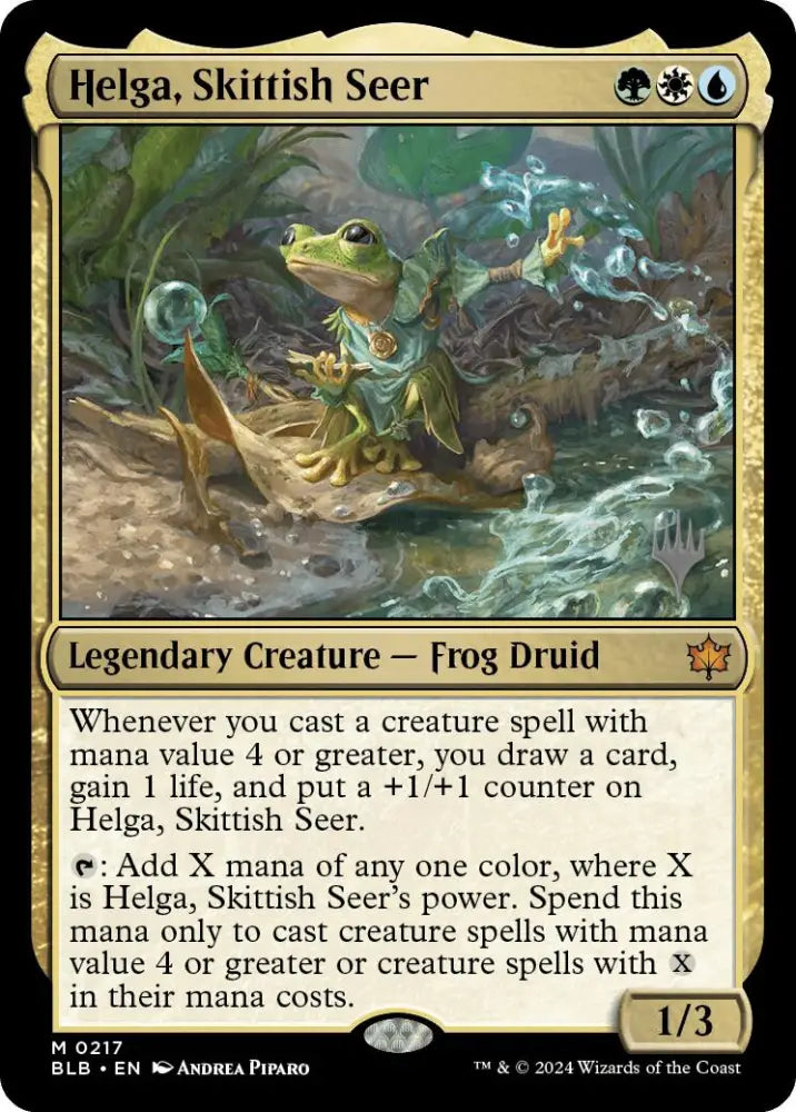 Helga Skittish Seer (Promo Pack) [Bloomburrow Promos] - MTG Single