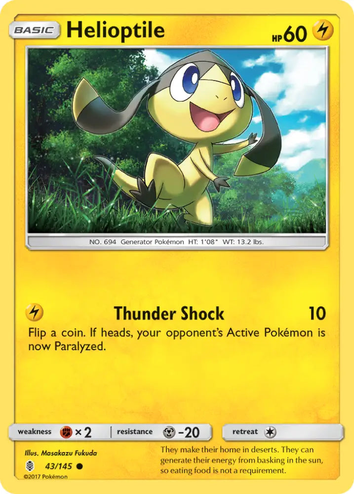 Helioptile (43/145) [Sun & Moon: Guardians Rising] - Pokemon Single