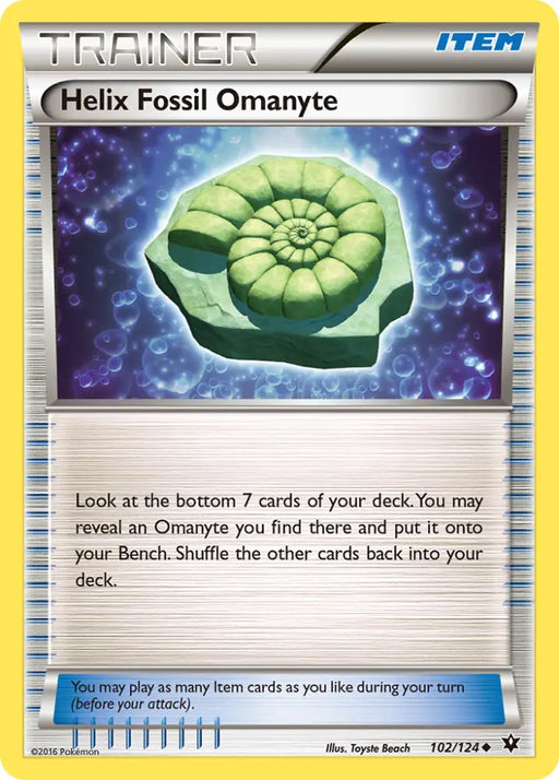 Helix Fossil Omanyte (102/124) [XY: Fates Collide] - Pokemon Single
