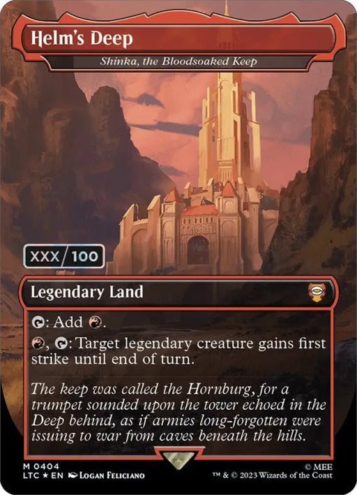 Helm’s Deep - Shinka the Bloodsoaked Keep (Serialized) [The Lord of the Rings: Tales of Middle-Earth Commander] - MTG
