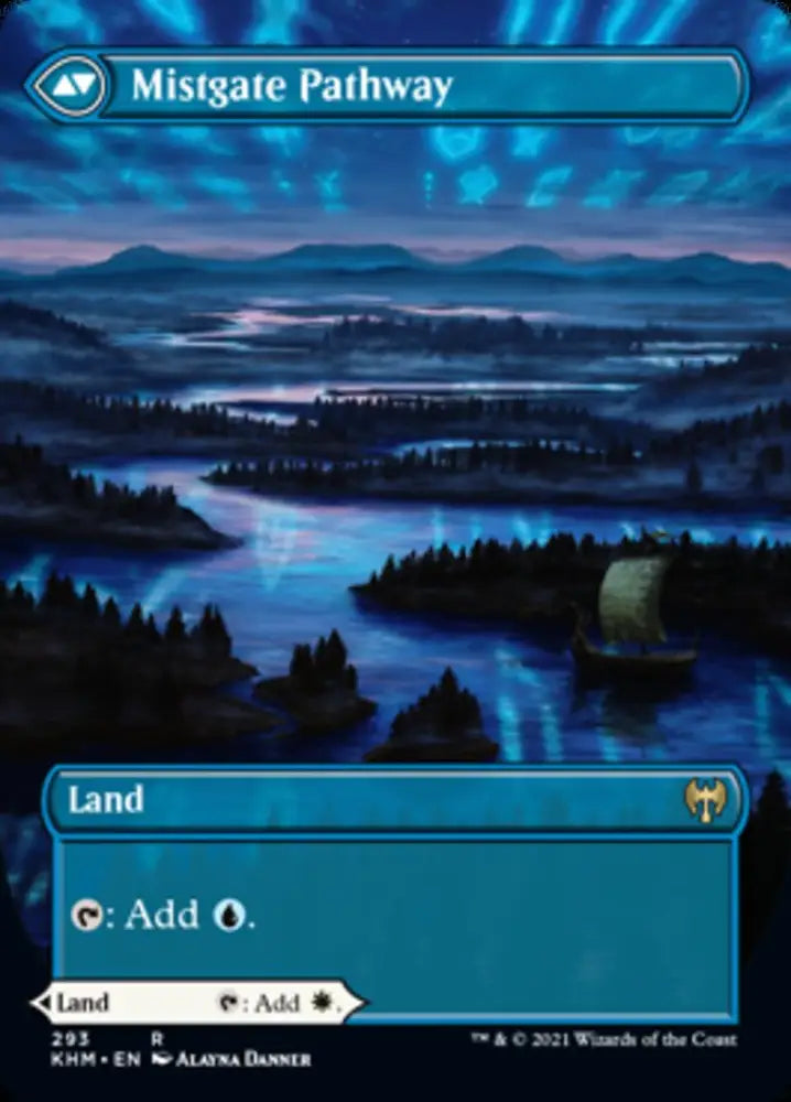 Hengegate Pathway // Mistgate Pathway (Borderless Alternate Art) [Kaldheim] - MTG Single