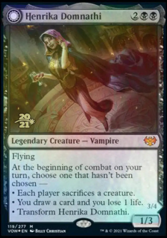 Henrika Domnathi // Henrika Infernal Seer [Innistrad: Crimson Vow Prerelease Promos] - MTG Single