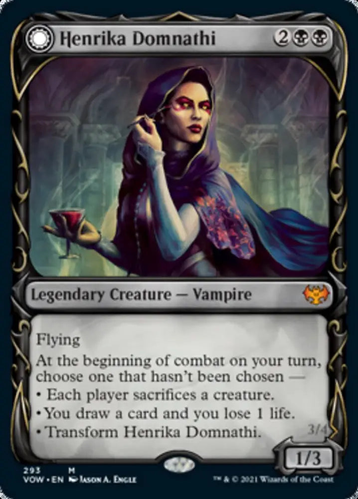 Henrika Domnathi // Henrika Infernal Seer (Showcase Fang Frame) [Innistrad: Crimson Vow] - MTG Single