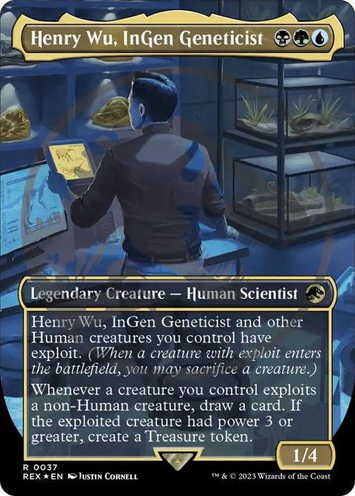 Henry Wu InGen Geneticist (Emblem) (Borderless) [Jurassic World Collection Tokens] - MTG Single