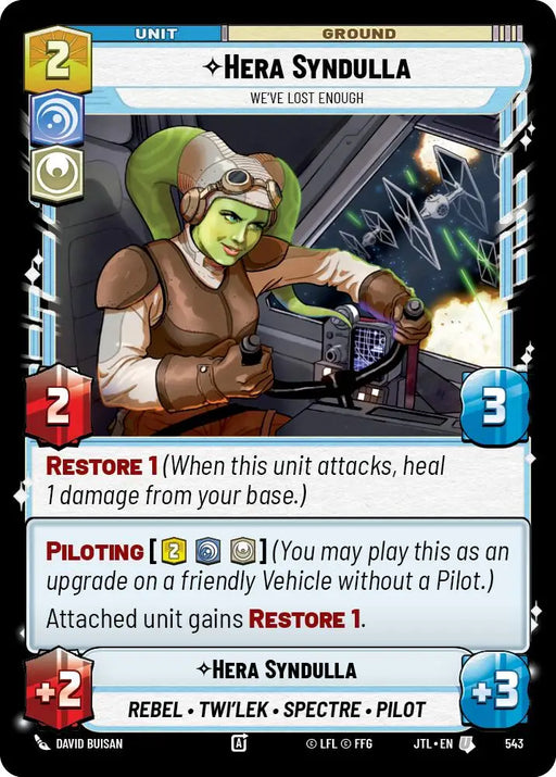 Hera Syndulla - We’ve Lost Enough (Foil) (543) [Jump to Lightspeed] - Star Wars: Unlimited Single