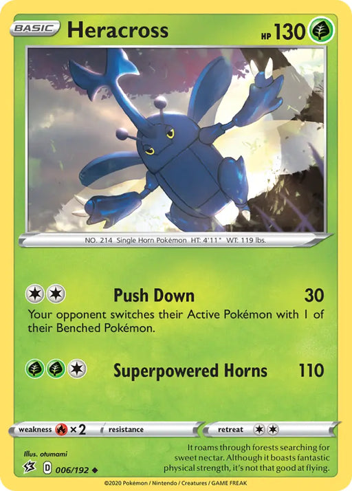 Heracross (006/192) [Sword & Shield: Rebel Clash] - Pokemon Single