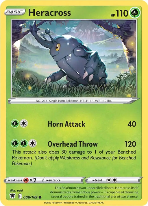 Heracross (008/189) [Sword & Shield: Astral Radiance] - Pokemon Single