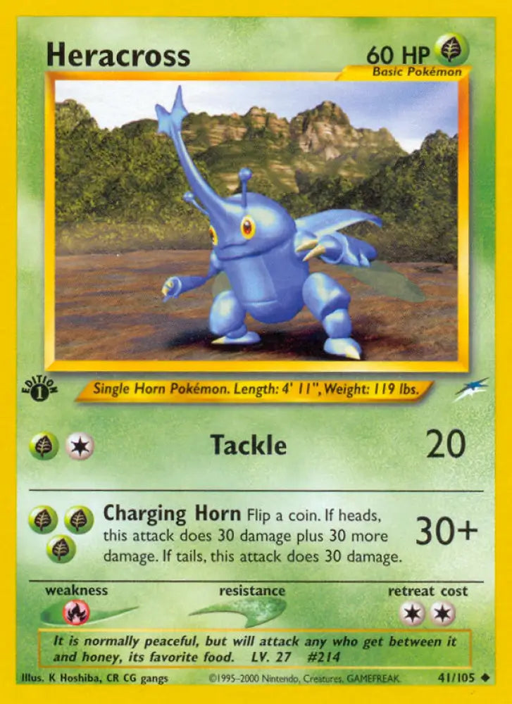 Heracross (41/105) [Neo Destiny 1st Edition] - Pokemon Single