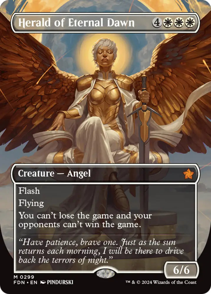 Herald of Eternal Dawn (Borderless) [Foundations] - MTG Single