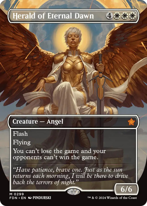 Herald of Eternal Dawn (Borderless) [Foundations] - MTG Single