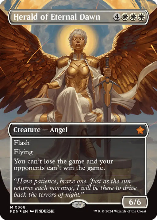 Herald of Eternal Dawn (Borderless) (Mana Foil) [Foundations] - MTG Single