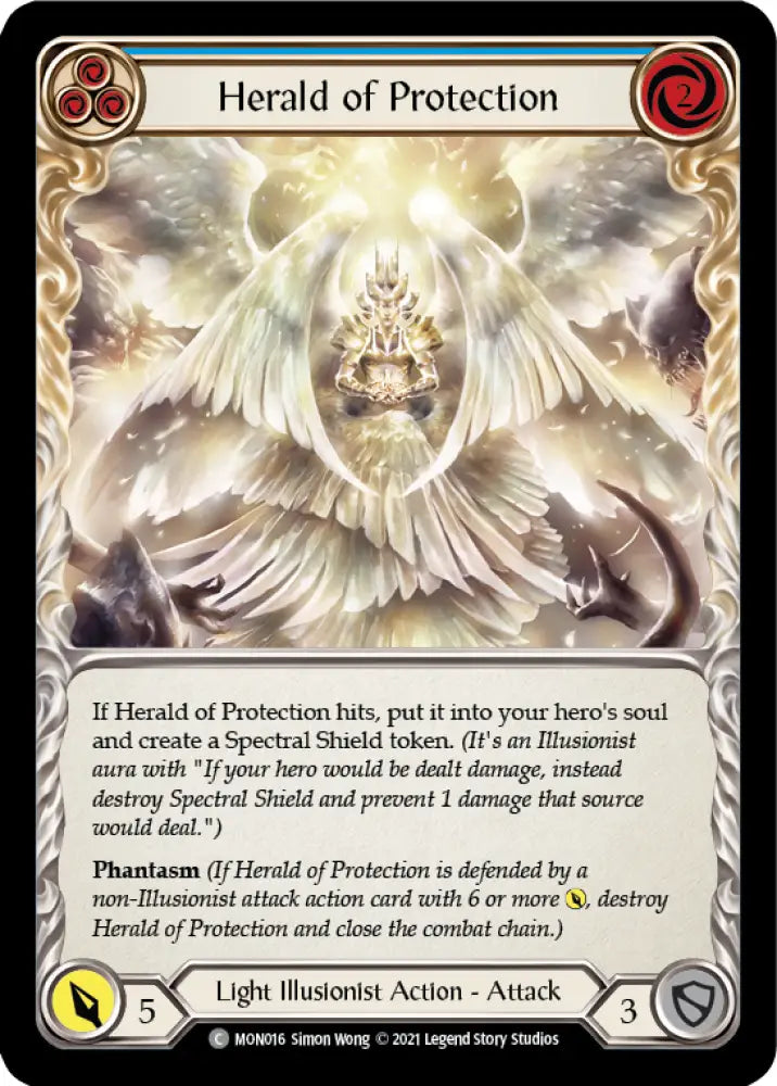 Herald of Protection (Blue) [Monarch 1st Edition] 1st Edition Normal - Flesh And Blood Single