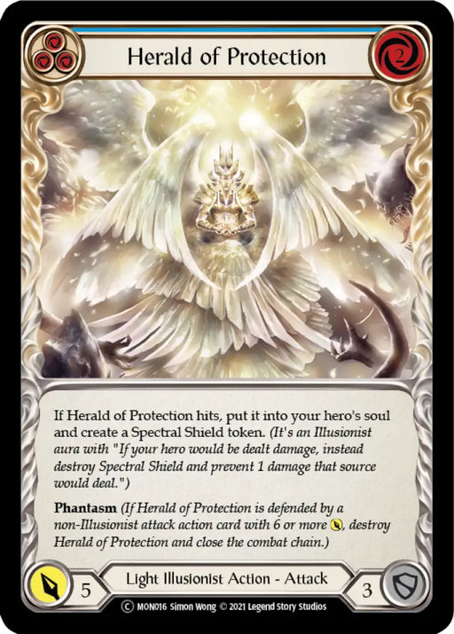Herald of Protection (Blue) [Monarch Unlimited] Unlimited Rainbow Foil - Flesh And Blood Single
