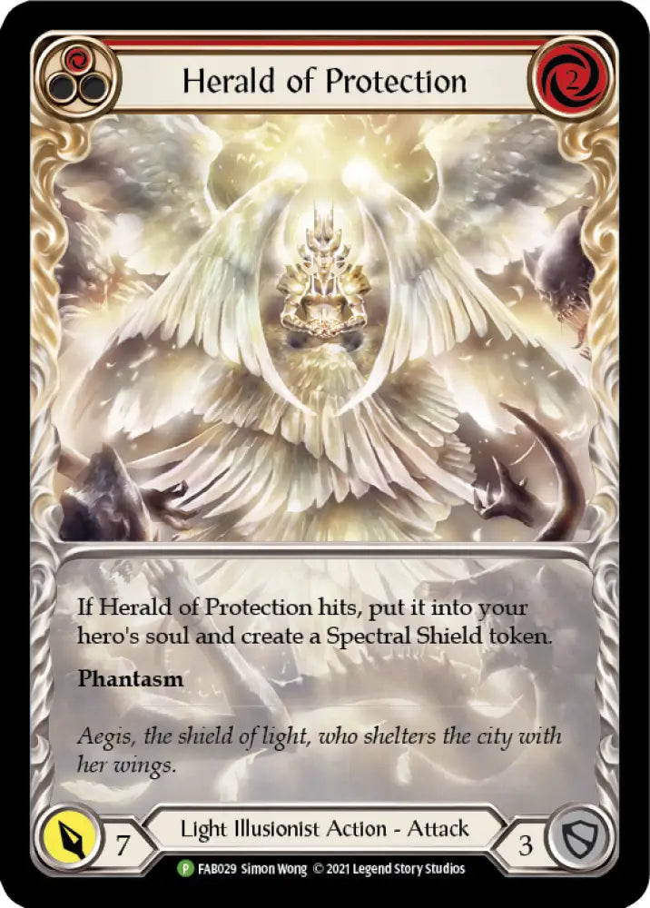 Herald of Protection (Red Extended Art) [FAB029] (Promo) Rainbow Foil - Flesh And Blood Single