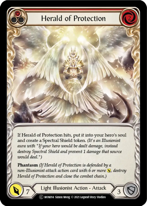 Herald of Protection (Red) [Monarch Unlimited] Unlimited Rainbow Foil - Flesh And Blood Single