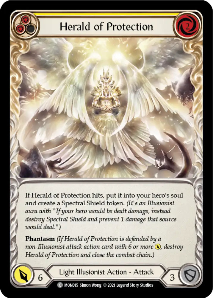 Herald of Protection (Yellow) [Monarch 1st Edition] 1st Edition Normal - Flesh And Blood Single