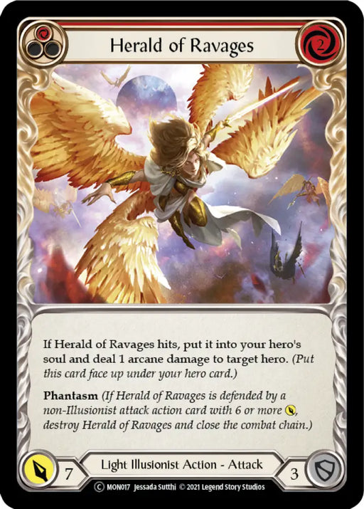 Herald of Ravages (Red) [Monarch Unlimited] Unlimited Rainbow Foil - Flesh And Blood Single