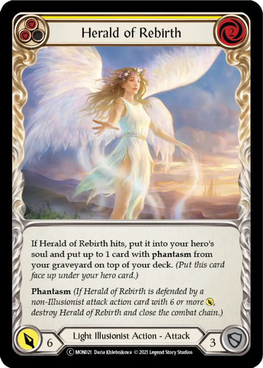 Herald of Rebirth (Yellow) [Monarch Unlimited] Unlimited Rainbow Foil - Flesh And Blood Single