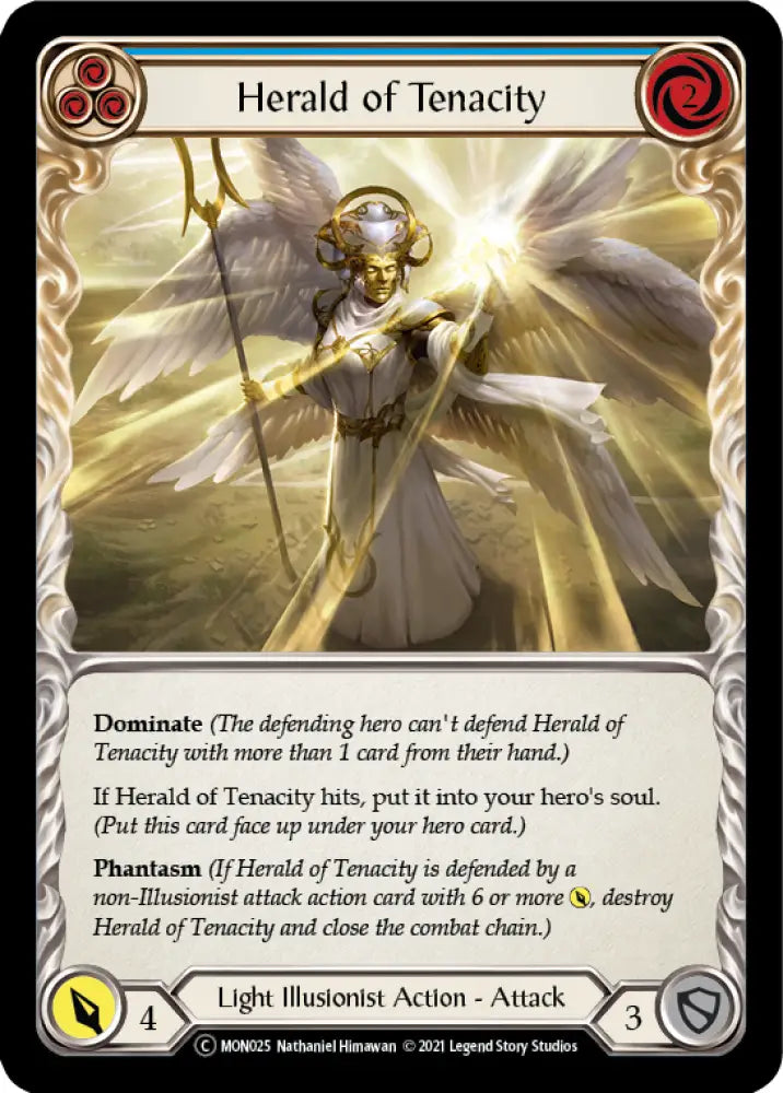 Herald of Tenacity (Blue) [Monarch Unlimited] Unlimited Rainbow Foil - Flesh And Blood Single