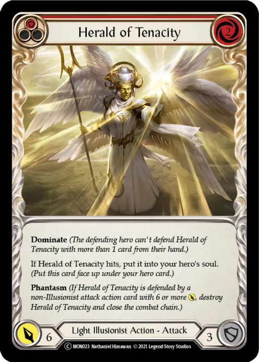 Herald of Tenacity (Red) [Monarch Unlimited] Unlimited Rainbow Foil - Flesh And Blood Single