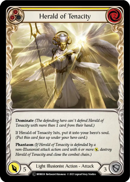 Herald of Tenacity (Yellow) [Monarch Unlimited] Unlimited Normal - Flesh And Blood Single