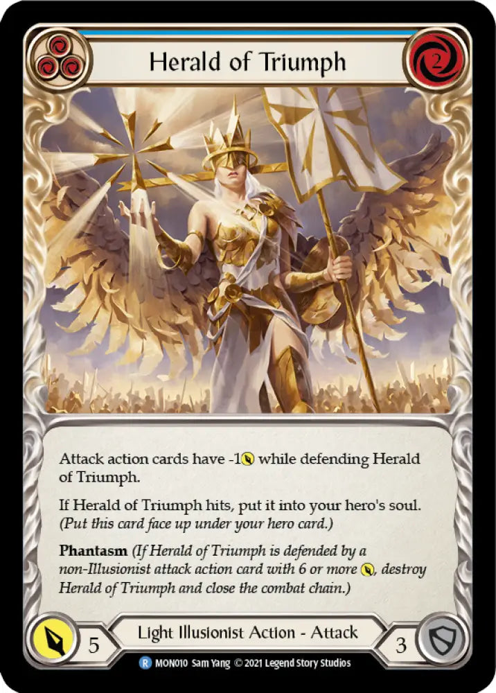 Herald of Triumph (Blue) [Monarch 1st Edition] 1st Edition Normal - Flesh And Blood Single
