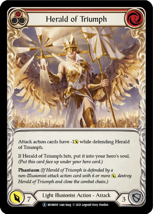Herald of Triumph (Red) [Monarch Unlimited] Unlimited Rainbow Foil - Flesh And Blood Single