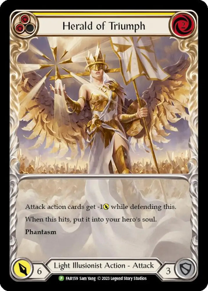 Herald of Triumph (Yellow) [FAB159] (Promo) Rainbow Foil - Flesh And Blood Single
