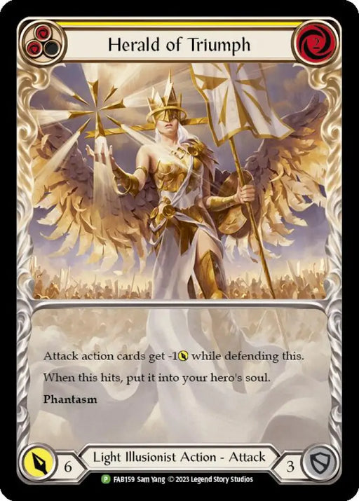 Herald of Triumph (Yellow) [FAB159] (Promo) Rainbow Foil - Flesh And Blood Single