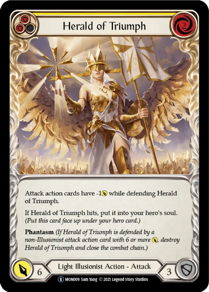 Herald of Triumph (Yellow) [Monarch Unlimited] Unlimited Rainbow Foil - Flesh And Blood Single