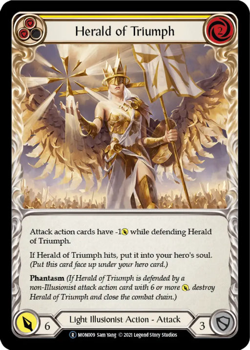 Herald of Triumph (Yellow) [Monarch Unlimited] Unlimited Rainbow Foil - Flesh And Blood Single