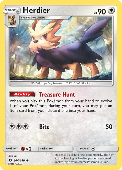 Herdier (104/149) [Sun & Moon: Base Set] - Pokemon Single