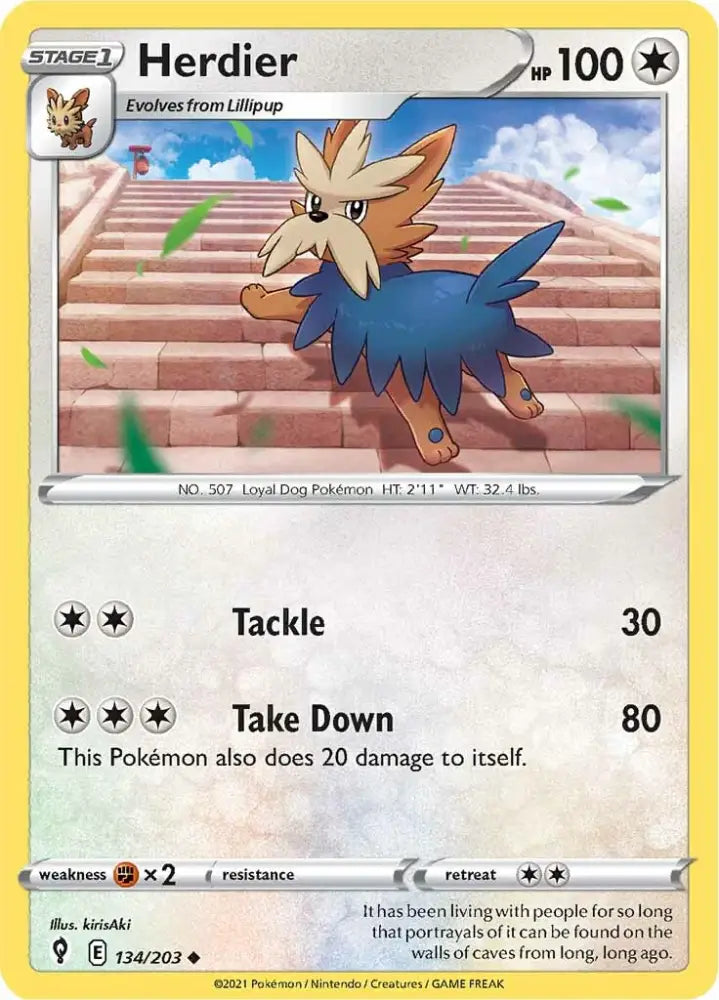 Herdier (134/203) [Sword & Shield: Evolving Skies] - Pokemon Single