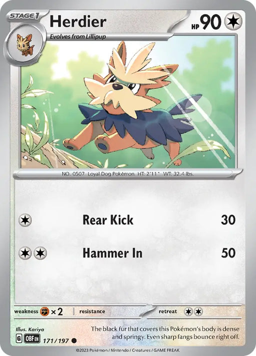 Herdier (171/197) [Scarlet & Violet: Obsidian Flames] - Pokemon Single