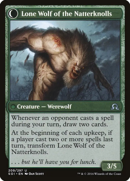 Hermit of the Natterknolls // Lone Wolf of the Natterknolls [Shadows over Innistrad] - MTG Single