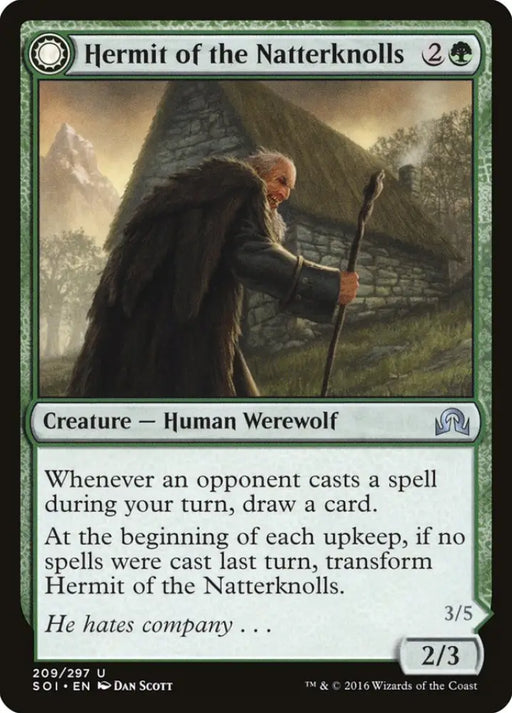 Hermit of the Natterknolls // Lone Wolf of the Natterknolls [Shadows over Innistrad] - MTG Single