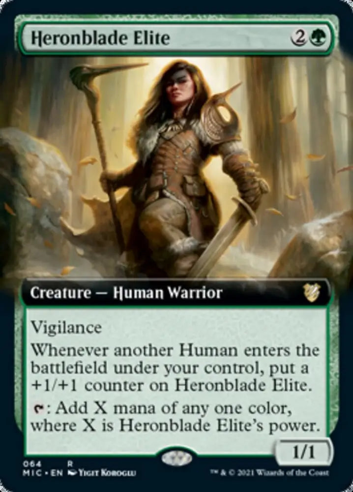 Heronblade Elite (Extended Art) [Innistrad: Midnight Hunt Commander] - MTG Single