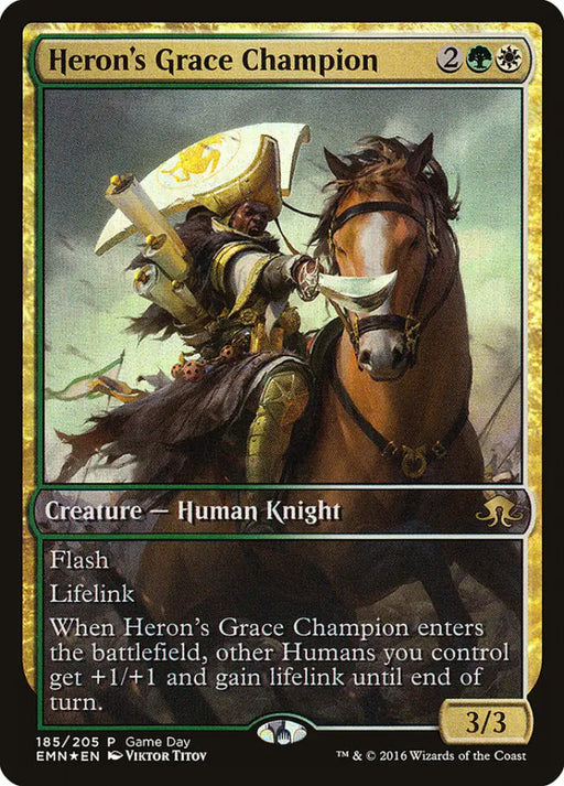 Heron’s Grace Champion (Game Day) [Eldritch Moon Promos] - MTG Single