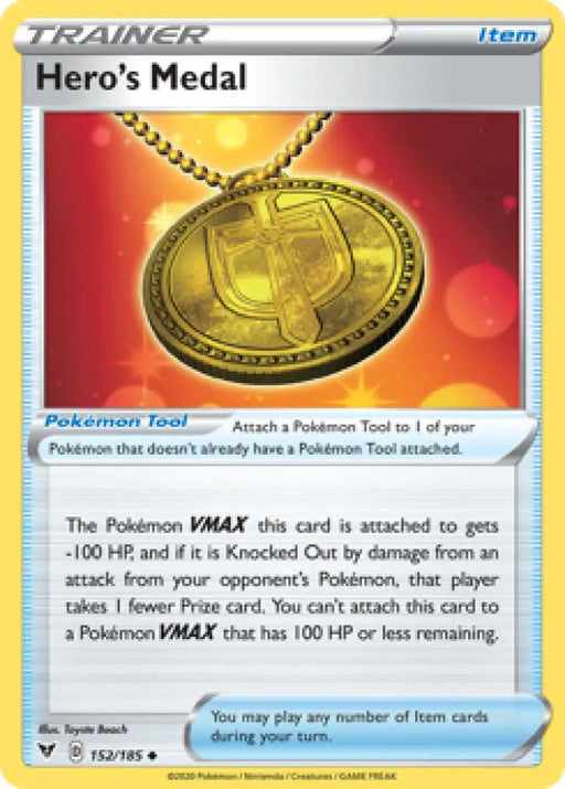 Hero’s Medal (152/185) [Sword & Shield: Vivid Voltage] - Pokemon Single