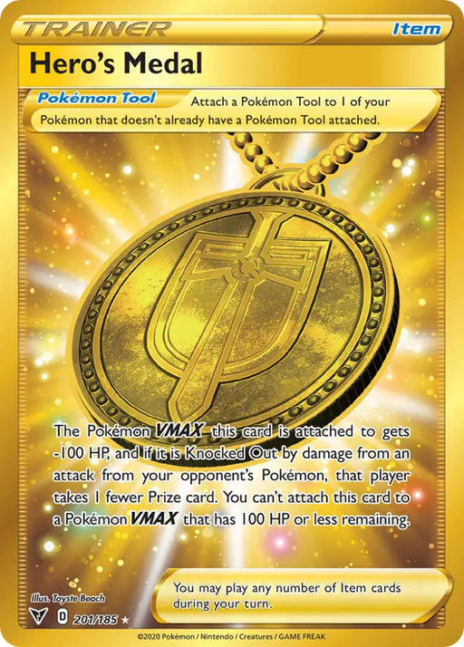 Hero’s Medal (201/185) [Sword & Shield: Vivid Voltage] - Pokemon Single