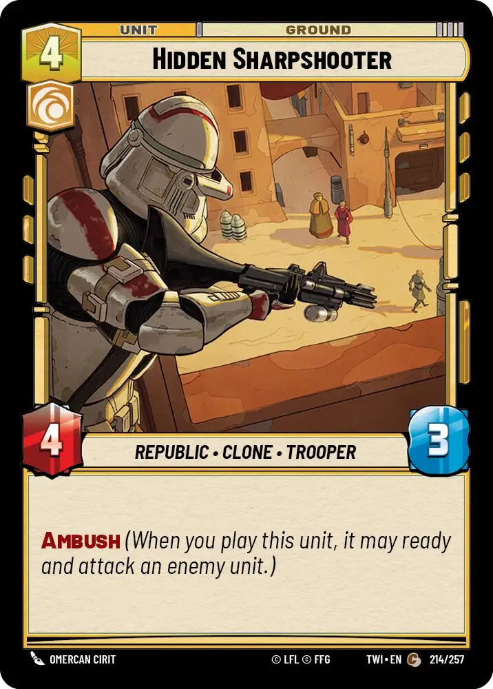 Hidden Sharpshooter (214/257) [Twilight of the Republic] - Star Wars: Unlimited Single
