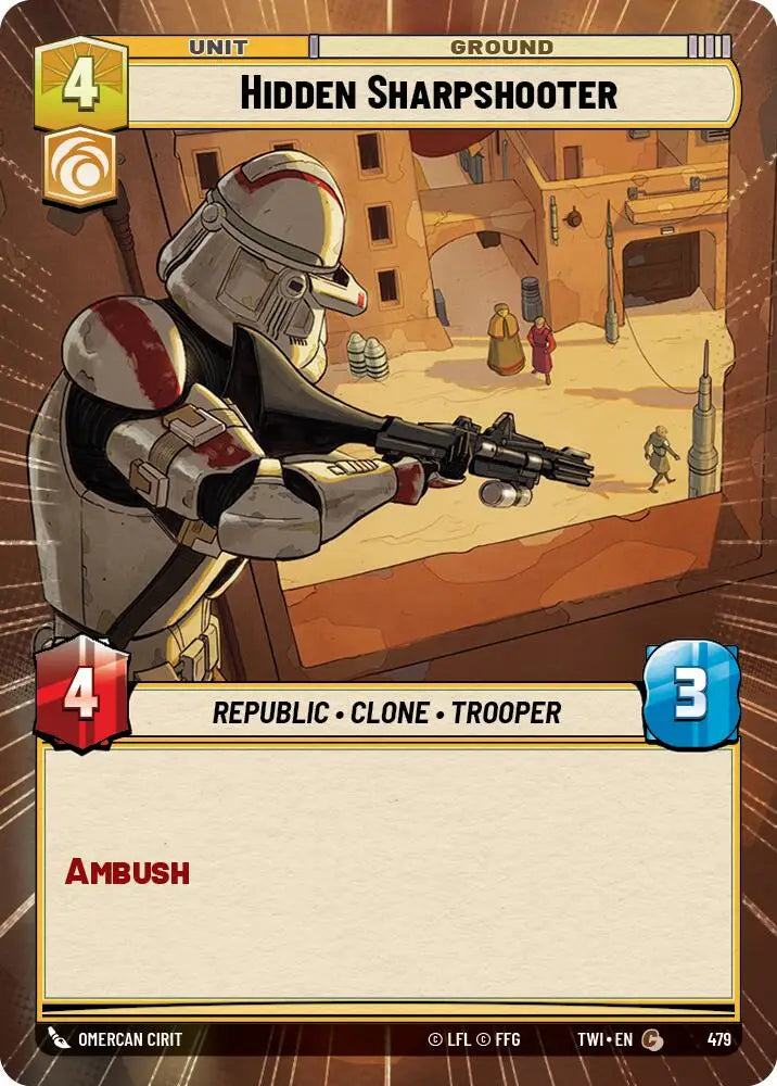 Hidden Sharpshooter (Hyperspace) (479) [Twilight of the Republic] - Star Wars: Unlimited Single