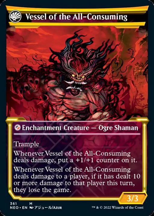 Hidetsugu Consumes All // Vessel of the All-Consuming (Showcase Soft Glow) [Kamigawa: Neon Dynasty] - MTG Single