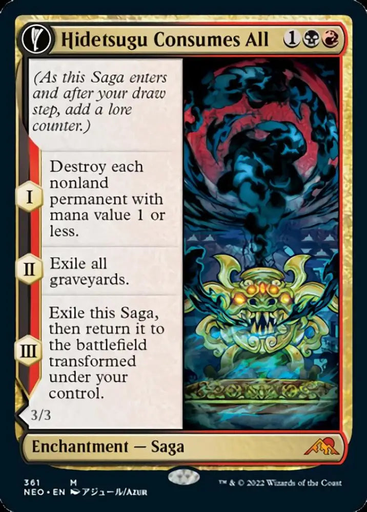Hidetsugu Consumes All // Vessel of the All-Consuming (Showcase Soft Glow) [Kamigawa: Neon Dynasty] - MTG Single