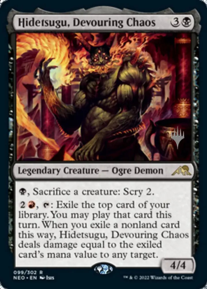 Hidetsugu Devouring Chaos (Promo Pack) [Kamigawa: Neon Dynasty Promos] - MTG Single