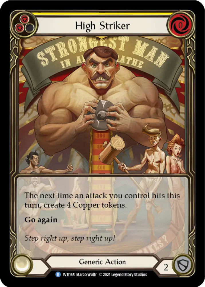 High Striker (Yellow) [Everfest] 1st Edition Extended Art Rainbow Foil - Flesh And Blood Single