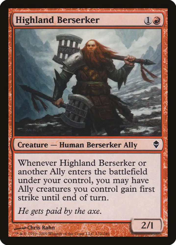 Highland Berserker [Zendikar] - MTG Single