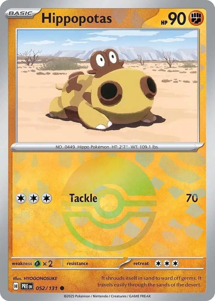 Hippopotas (052/131) (Poke Ball Pattern) [Scarlet & Violet: Prismatic Evolutions] - Pokemon Single